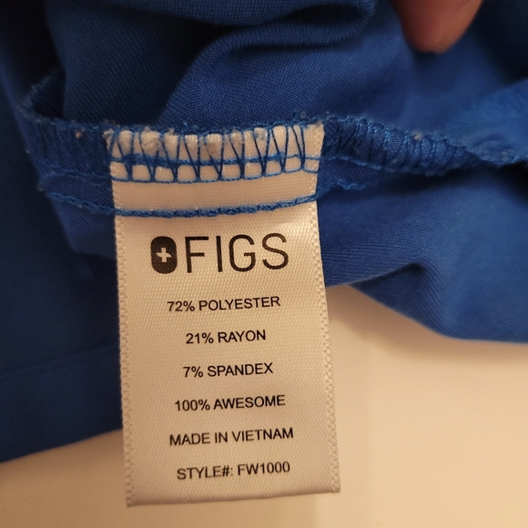 FIGS Catarina V-Neck Scrub Top|Women's Large|Royal Blue - Picture 4 of 9